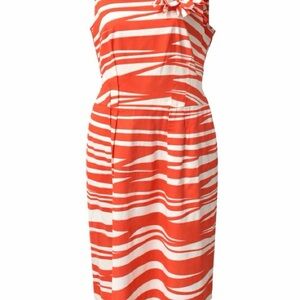 new directions Orange and White Striped Midi Dress